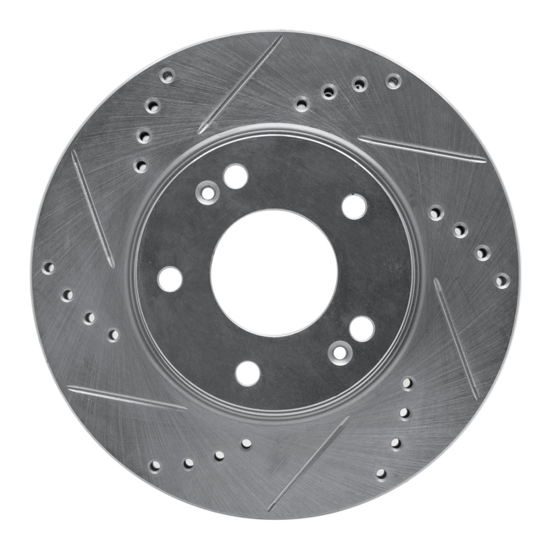 R1 01-05 Hyundai SANTA FE Front Left Drilled & Slotted Silver Brake Rotor