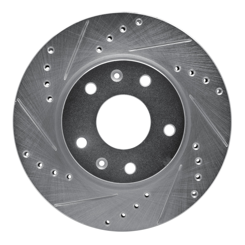 R1 02-05 Land Rover Freelander Front Left Drilled & Slotted Silver Brake Rotor