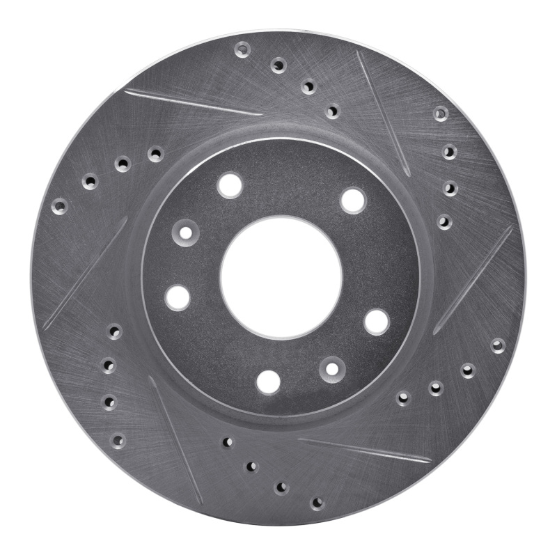 R1 02-05 Land Rover Freelander Front Right Drilled & Slotted Silver Brake Rotor