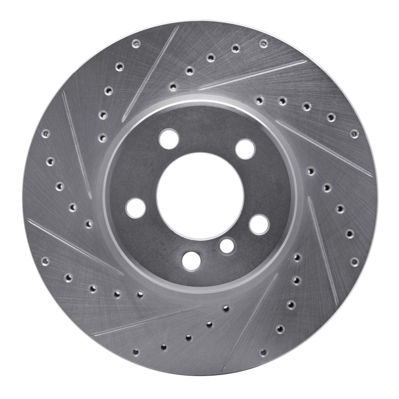 R1 03-05 Land Rover Range Rover Front Left Drilled & Slotted Silver Brake Rotor