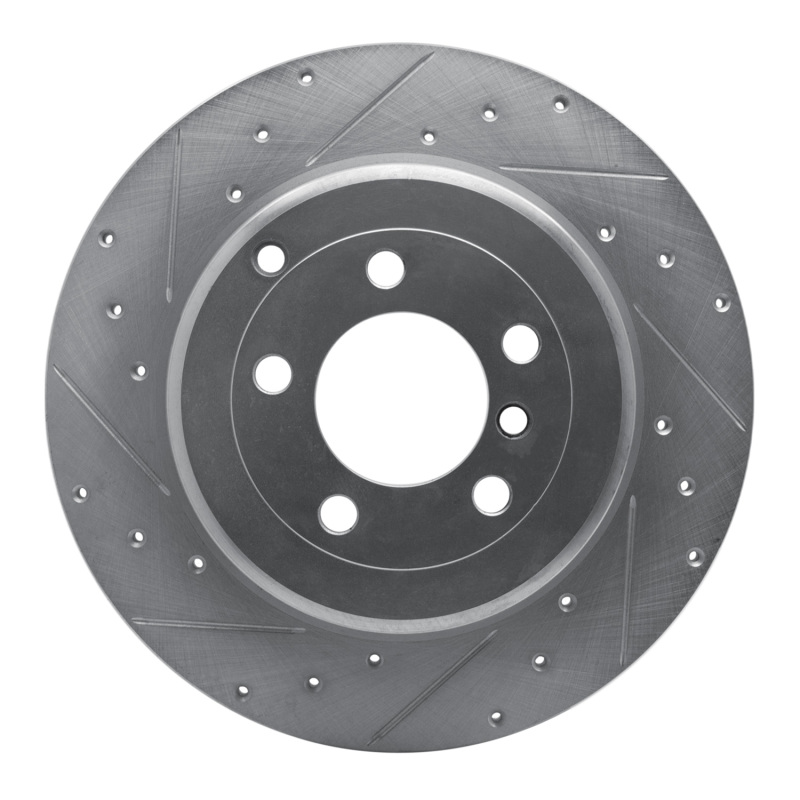 R1 03-05 Land Rover Range Rover Rear Left Drilled & Slotted Silver Brake Rotor