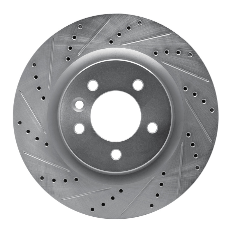 R1 05-09 Land Rover LR3 Front Left Drilled & Slotted Silver Brake Rotor