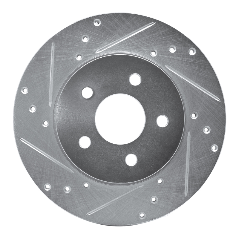 R1 01-08 Ford Mondeo (Mexico) Rear Left Drilled & Slotted Silver Brake Rotor