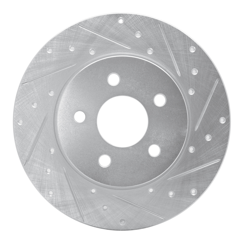 R1 01-08 Ford Mondeo (Mexico) Rear Right Drilled & Slotted Silver Brake Rotor