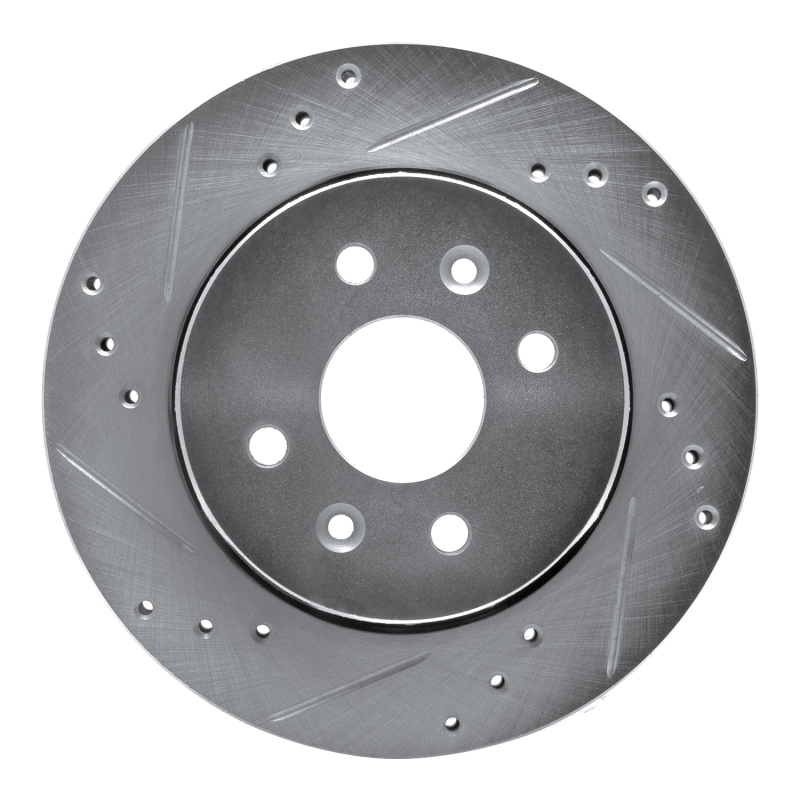 R1 01-03 Kia SEPHIA Front Left Drilled & Slotted Silver Brake Rotor