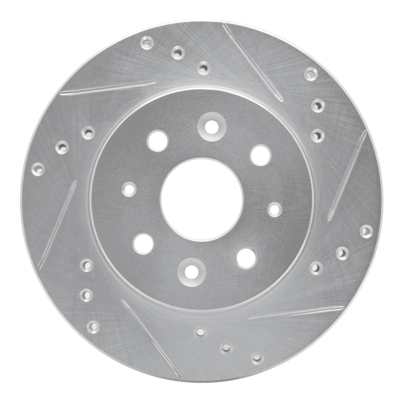 R1 03-05 Kia Rio Front Right Drilled & Slotted Silver Brake Rotor