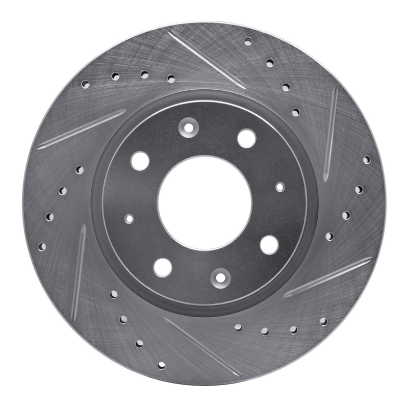 R1 04-09 Kia SPECTRA Front Right Drilled & Slotted Silver Brake Rotor