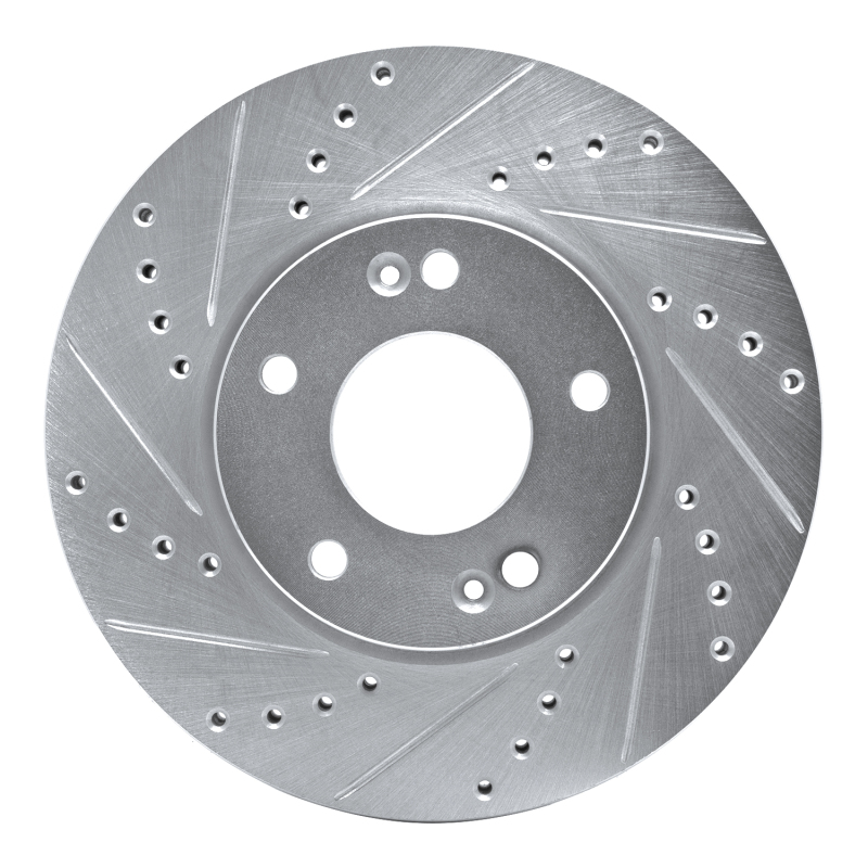 R1 07-10 Kia Rondo (Canada) Front Left Drilled & Slotted Silver Brake Rotor