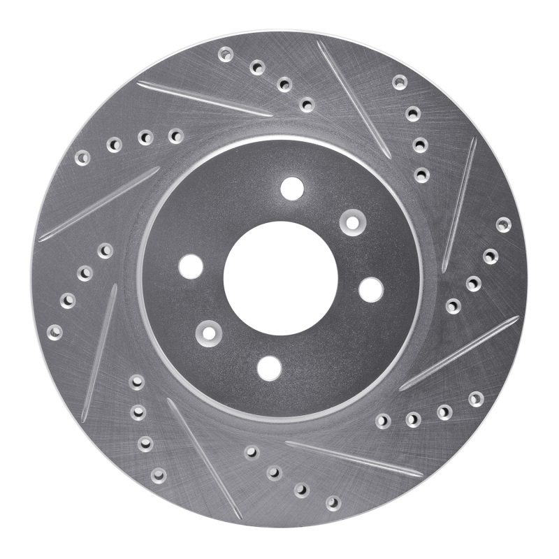 R1 12-23 Hyundai ACCENT Front Right Drilled & Slotted Silver Brake Rotor