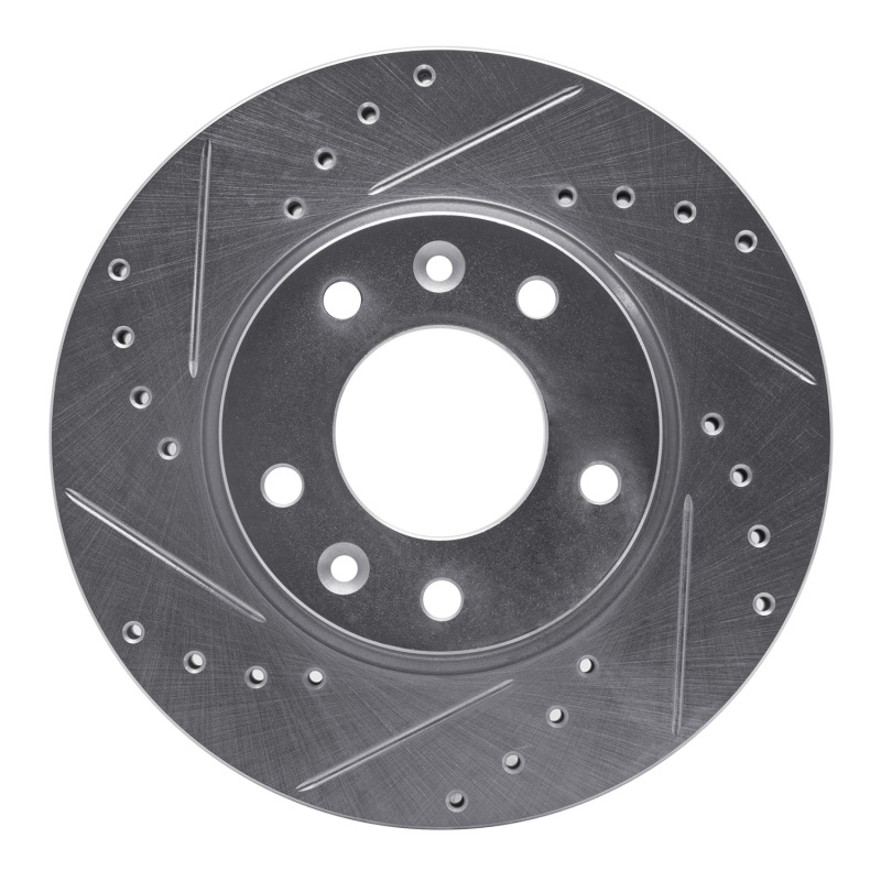 R1 02-02 Kia SEDONA Front Left Drilled & Slotted Silver Brake Rotor