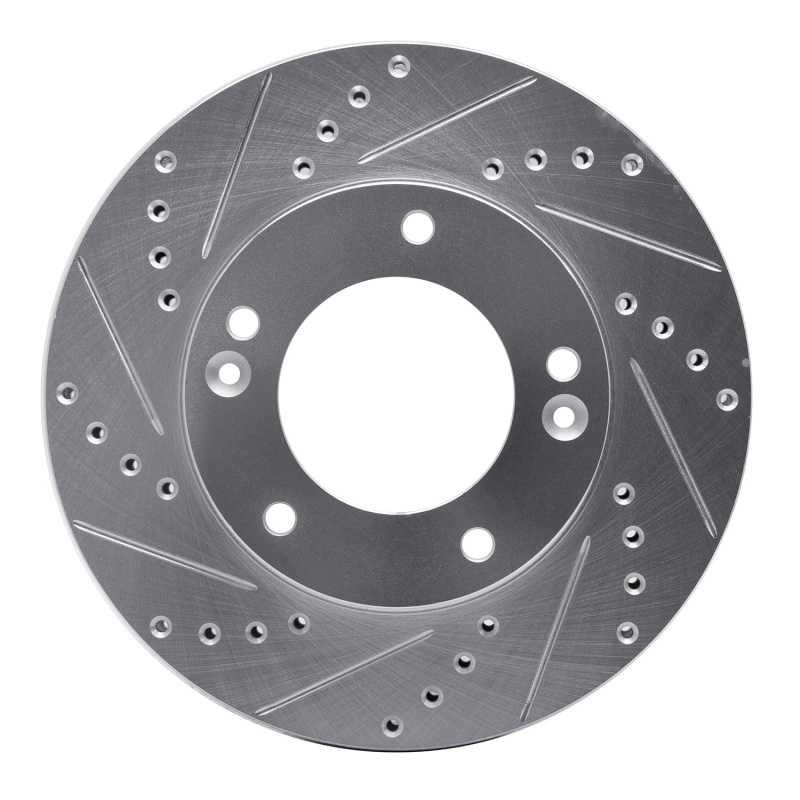 R1 03-06 Kia SORENTO Front Left Drilled & Slotted Silver Brake Rotor