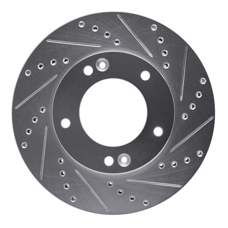 R1 03-06 Kia SORENTO Front Right Drilled & Slotted Silver Brake Rotor