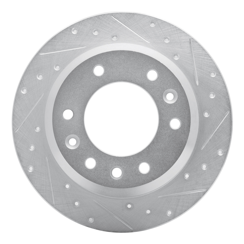 R1 06-14 Hyundai Entourage Rear Right Drilled & Slotted Silver Brake Rotor