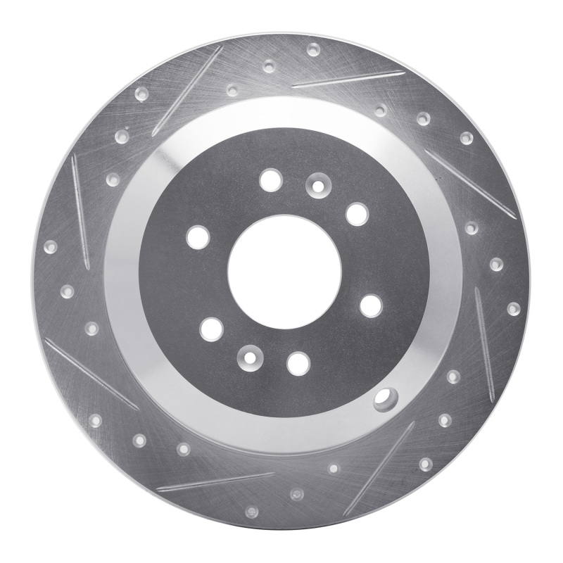 R1 09-10 Kia BORREGO Rear Left Drilled & Slotted Silver Brake Rotor