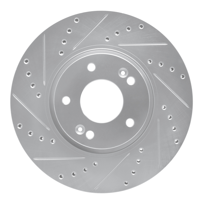 R1 12-16 Kia SportAGE (USA/Canada) Front Left Drilled & Slotted Silver Brake Rotor