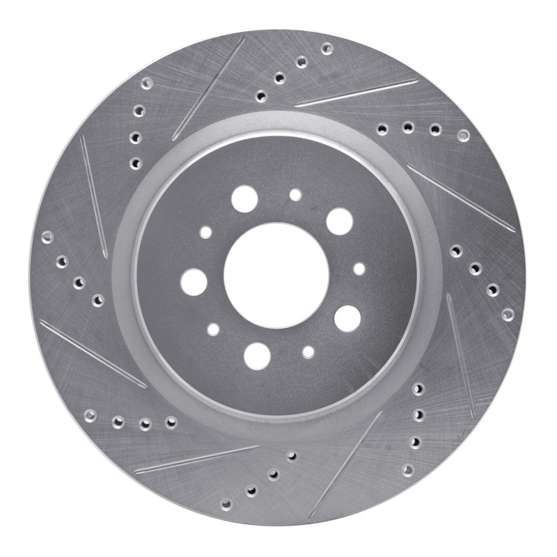 R1 04-07 Volvo S60 Rear Left Drilled & Slotted Silver Brake Rotor
