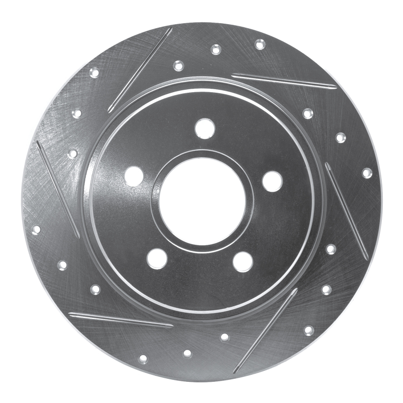 R1 04-13 Volvo C70 Rear Left Drilled & Slotted Silver Brake Rotor