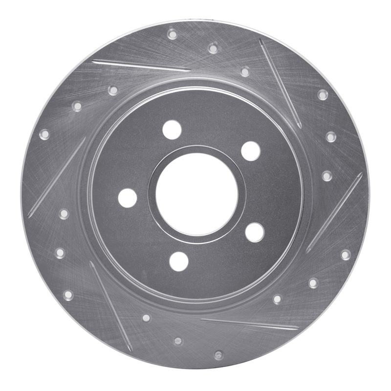 R1 04-13 Volvo V50 Rear Right Drilled & Slotted Silver Brake Rotor