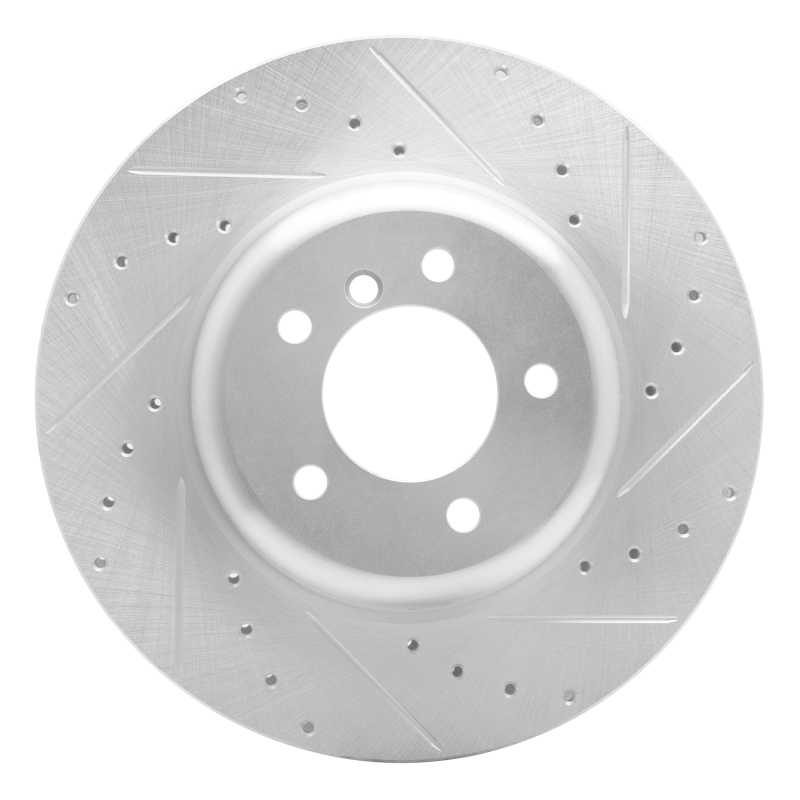 R1 04-10 BMW 650I Coupe Front Right Drilled & Slotted Silver Brake Rotor