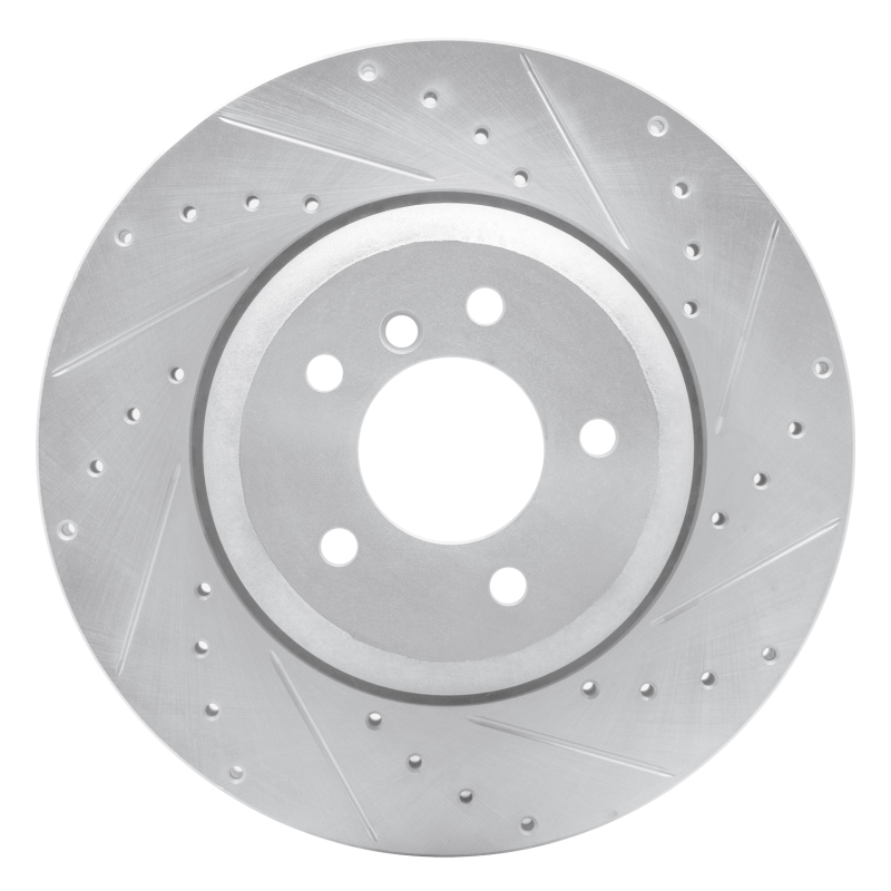 R1 04-10 BMW 650I Coupe Rear Right Drilled & Slotted Silver Brake Rotor