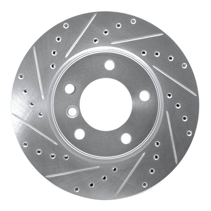 R1 04-10 BMW 525I (USA/Canada) Front Left Drilled & Slotted Silver Brake Rotor