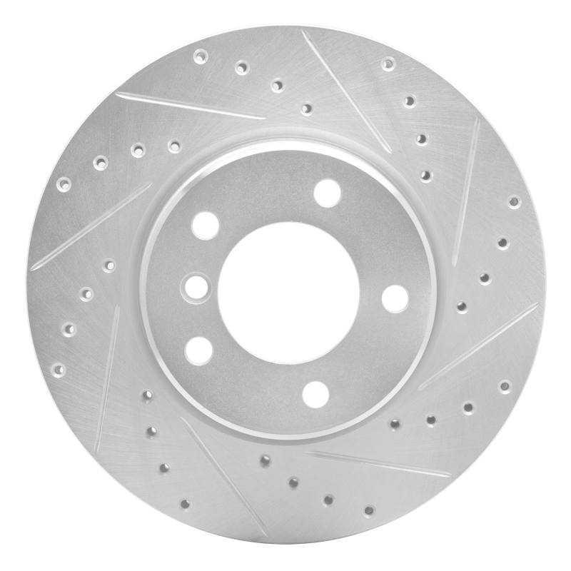 R1 04-10 BMW 525I (USA/Canada) Front Right Drilled & Slotted Silver Brake Rotor