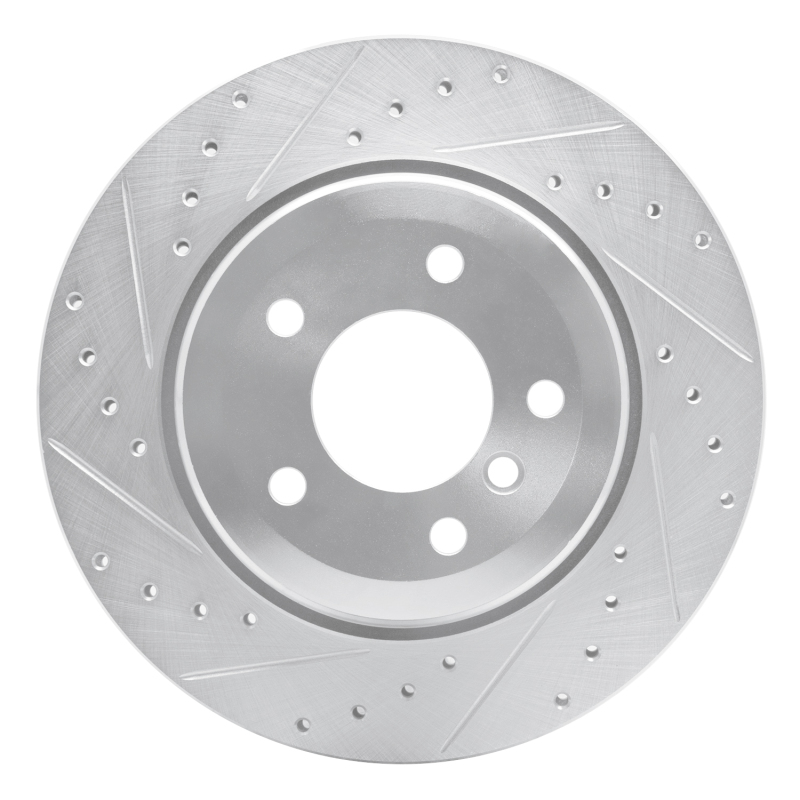 R1 04-10 BMW 525i (Mexico) Rear Left Drilled & Slotted Silver Brake Rotor