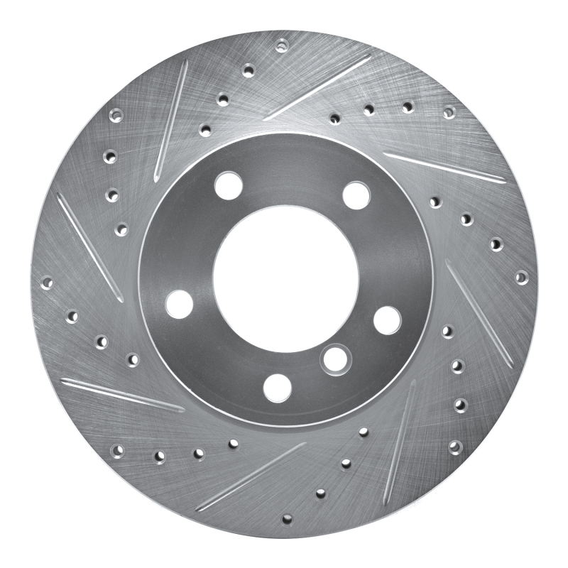 R1 06-13 BMW 128I Front Left Drilled & Slotted Silver Brake Rotor