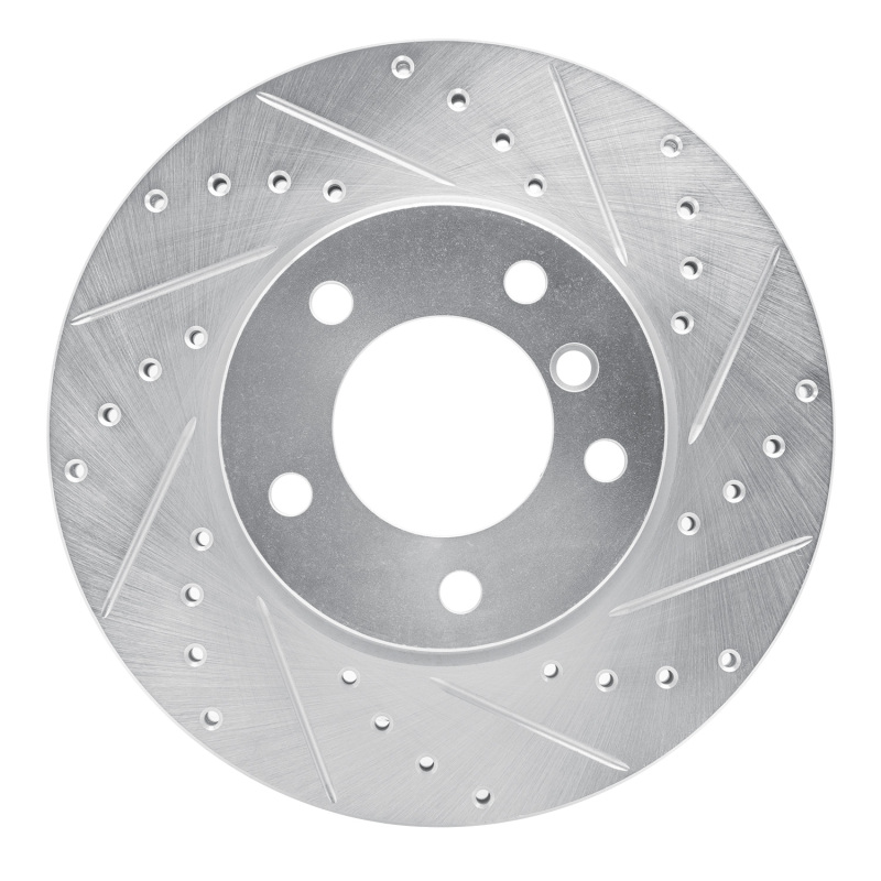 R1 06-13 BMW 128I Front Right Drilled & Slotted Silver Brake Rotor