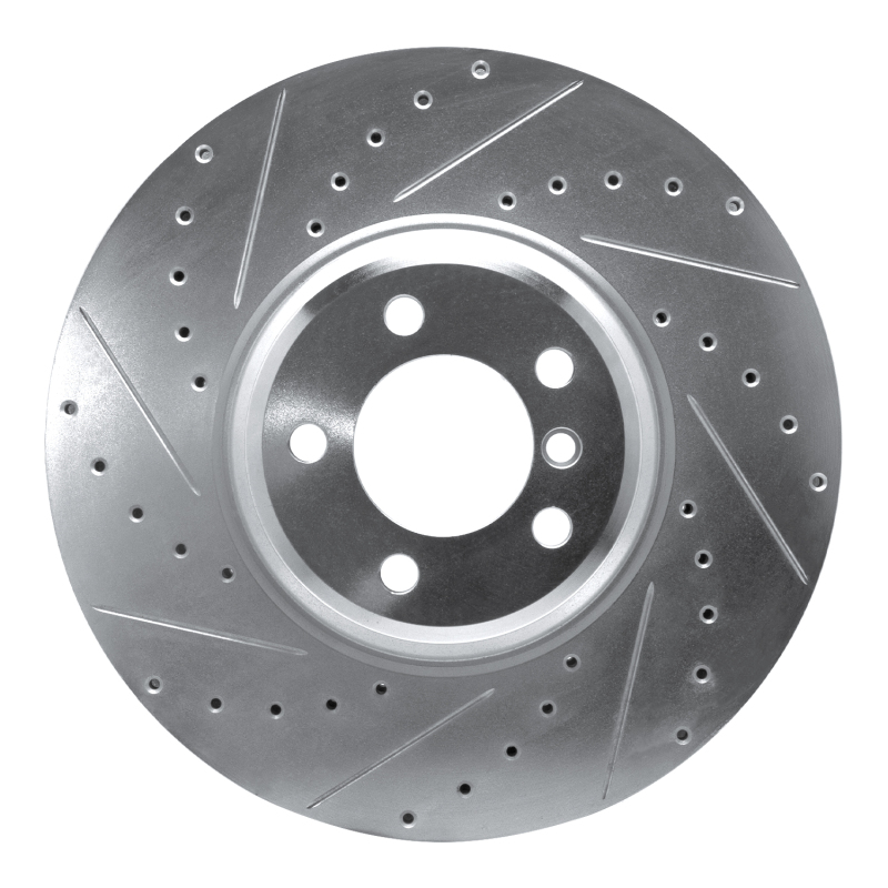 R1 07-08 BMW ALPINA B7 Front Left Drilled & Slotted Silver Brake Rotor