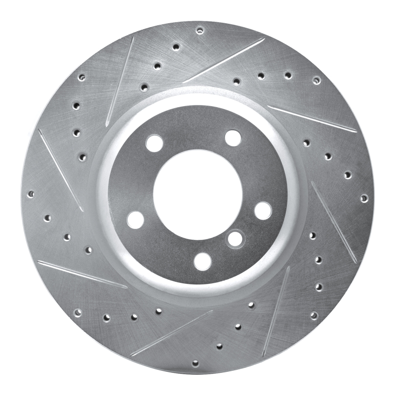R1 06-13 BMW 135IS Front Left Drilled & Slotted Silver Brake Rotor
