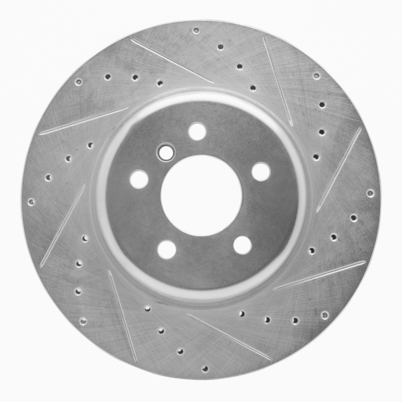 R1 11-19 BMW 640I Gran Coupe Front Right Drilled & Slotted Silver Brake Rotor