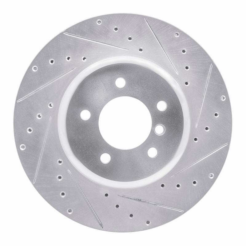 R1 11-16 BMW Z4 Front Right Drilled & Slotted Silver Brake Rotor