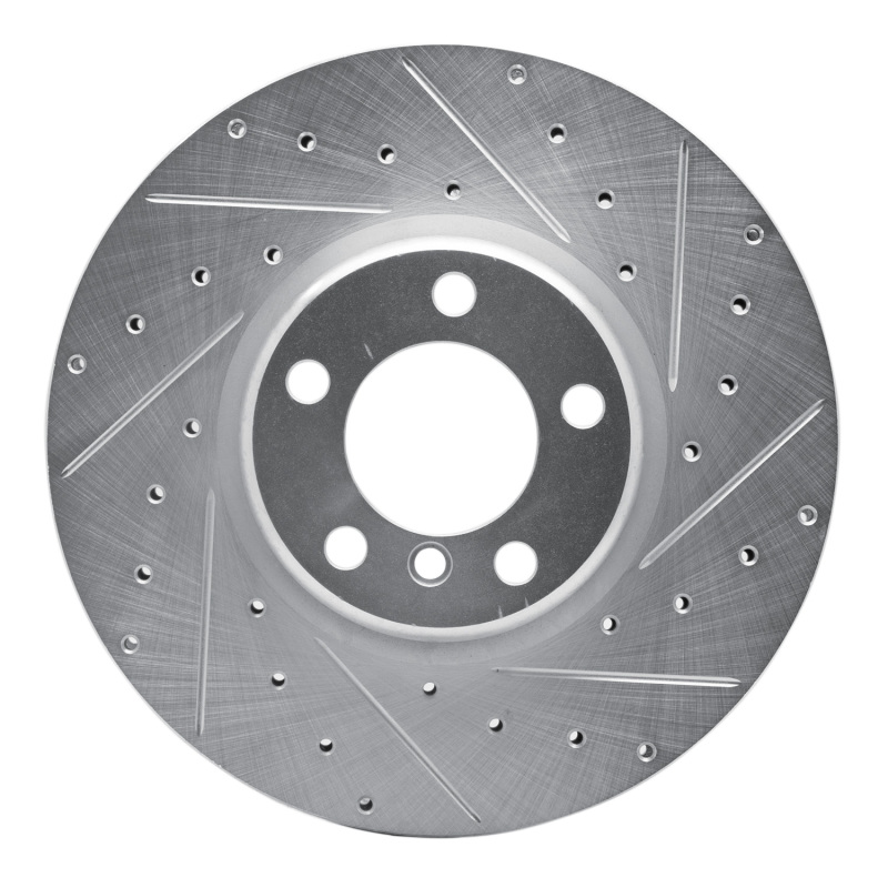 R1 12-21 BMW 340I xDrive Front Right Drilled & Slotted Silver Brake Rotor