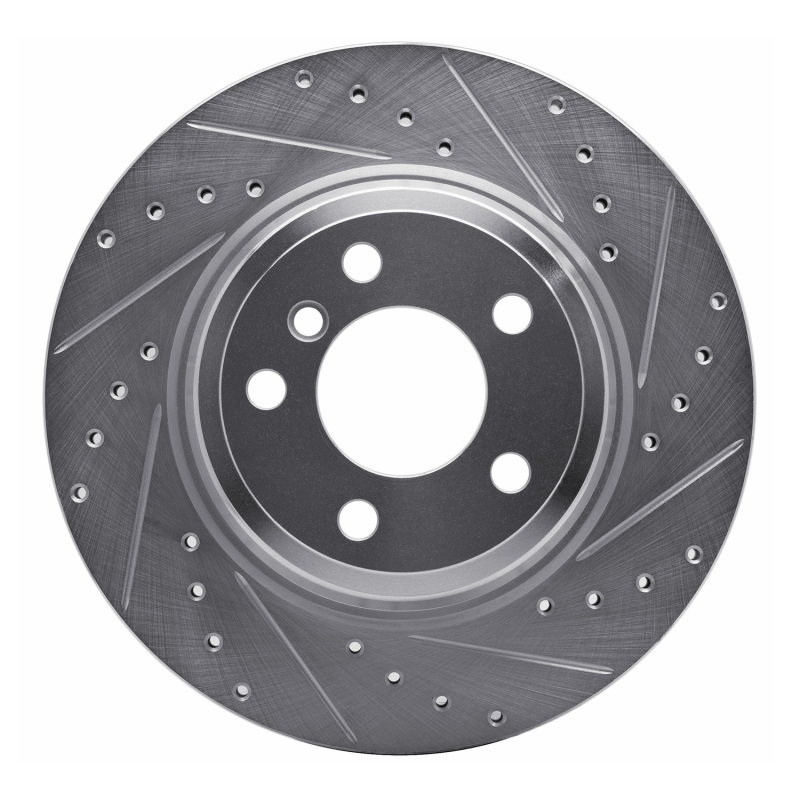 R1 12-20 BMW 435I Rear Right Drilled & Slotted Silver Brake Rotor
