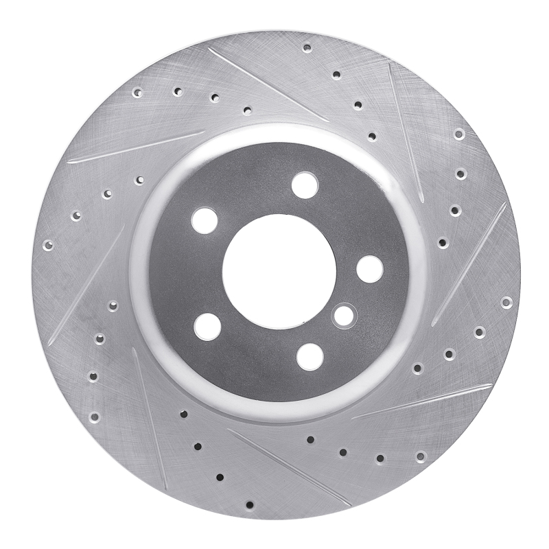 R1 13-21 BMW 230I xDrive Rear Right Drilled & Slotted Silver Brake Rotor