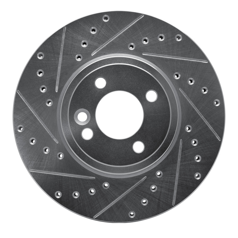 R1 02-06 Mini Cooper (Excl Clubman) Front Left Drilled & Slotted Silver Brake Rotor