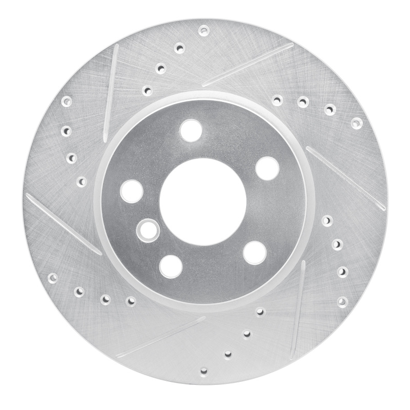 R1 14-21 Mini Cooper (Excl Clubman) Front Left Drilled & Slotted Silver Brake Rotor