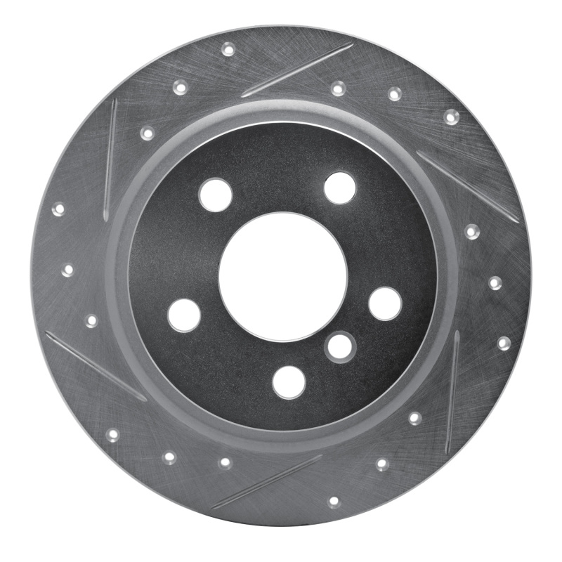 R1 14-25 BMW i3 Rear Left Drilled & Slotted Silver Brake Rotor