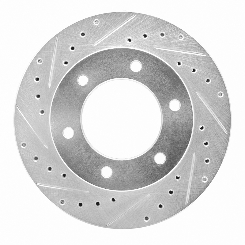 R1 01-04 Honda Passport Front Left Drilled & Slotted Silver Brake Rotor