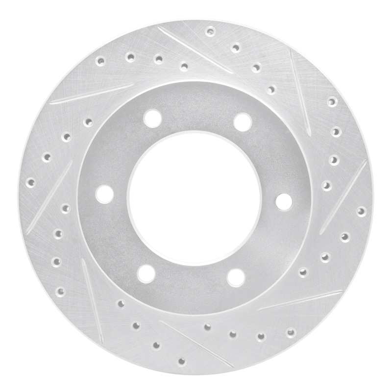 R1 01-04 Honda Passport Front Right Drilled & Slotted Silver Brake Rotor