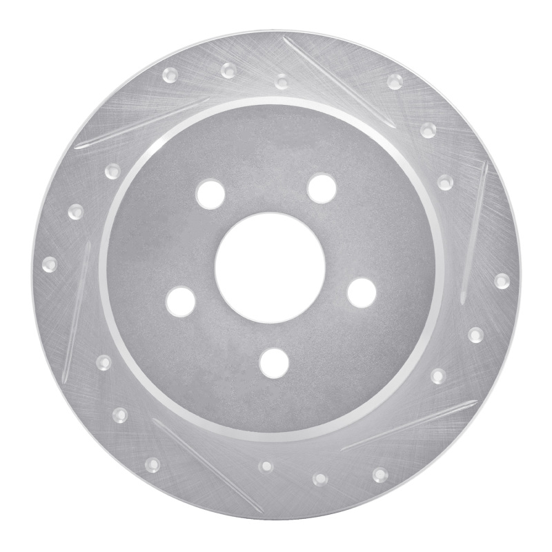 R1 03-10 Chrysler PT Cruiser Rear Right Drilled & Slotted Silver Brake Rotor