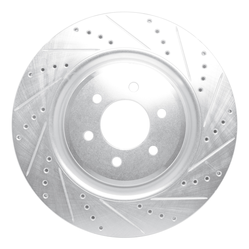 R1 03-17 Dodge Viper Front Right Drilled & Slotted Silver Brake Rotor