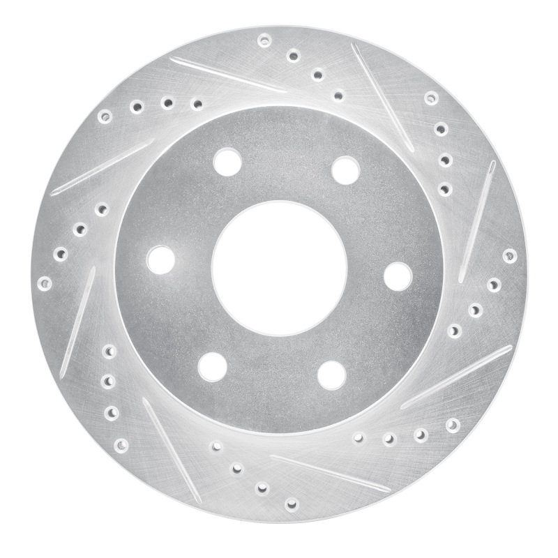 R1 03-17 Dodge Viper Rear Right Drilled & Slotted Silver Brake Rotor