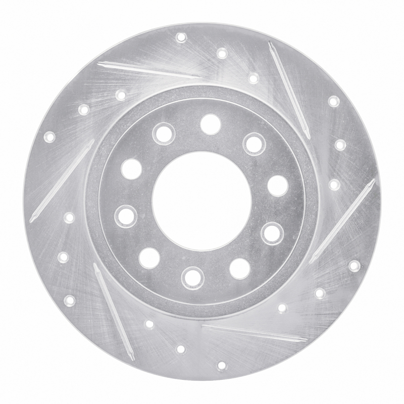 R1 13-16 Dodge DART Rear Right Drilled & Slotted Silver Brake Rotor