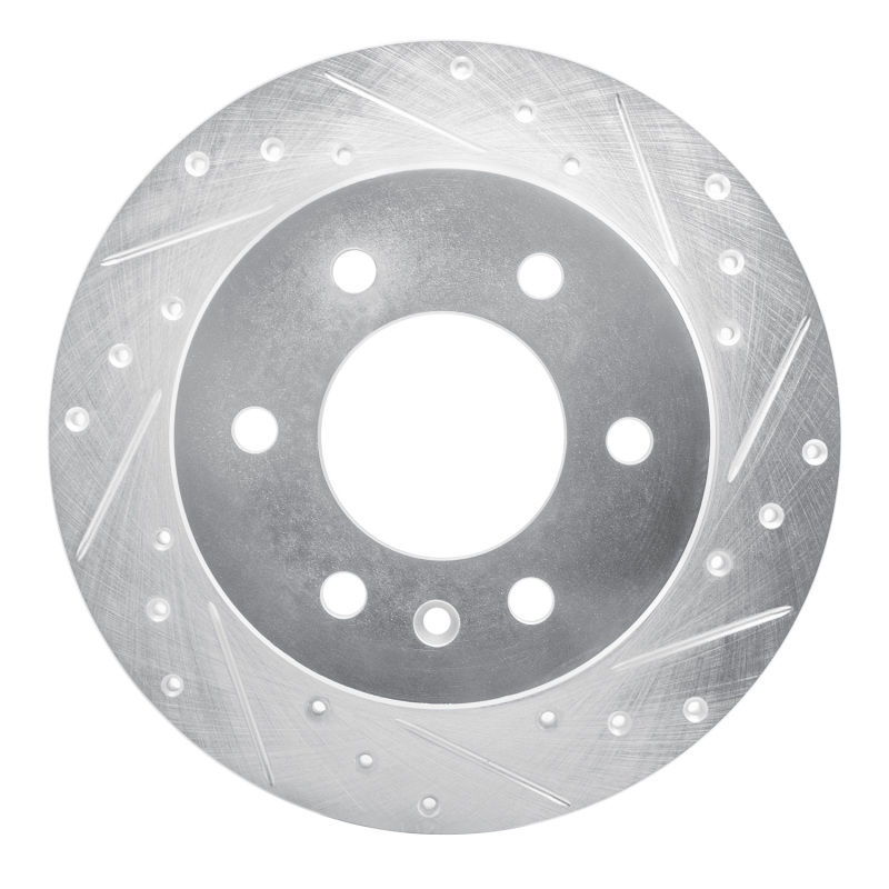 R1 06-18 Dodge Sprinter 3500 Rear Right Drilled & Slotted Silver Brake Rotor
