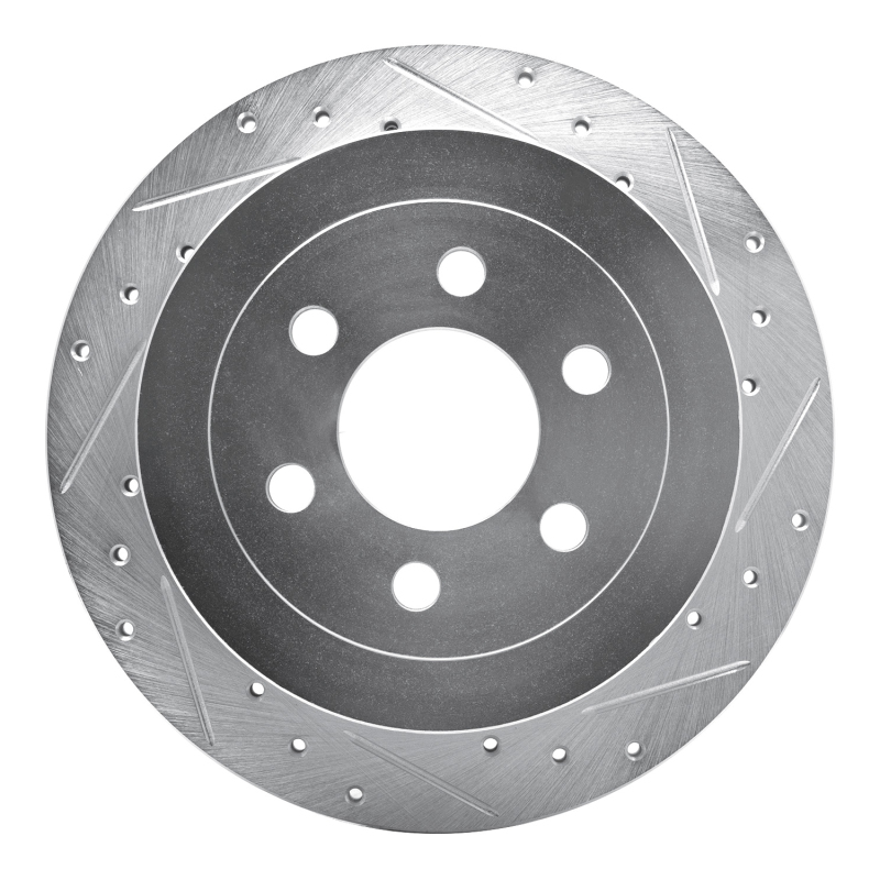 R1 03-04 Dodge DAKOTA RWD Rear Right Drilled & Slotted Silver Brake Rotor