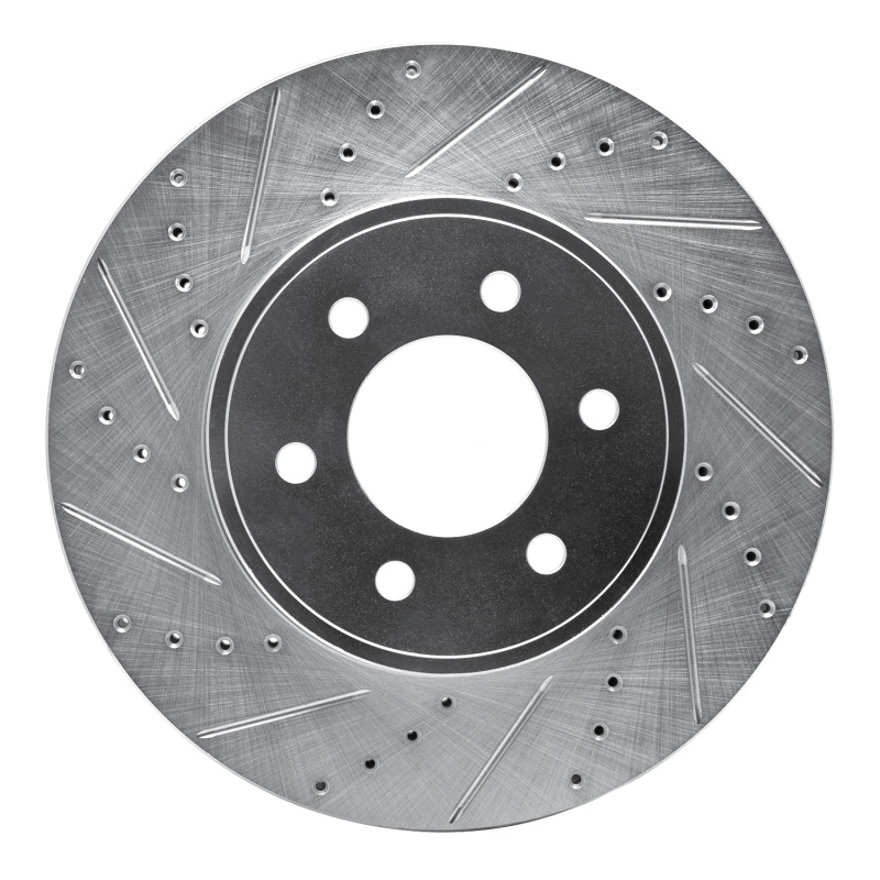 R1 03-03 Dodge Durango Front Left Drilled & Slotted Silver Brake Rotor