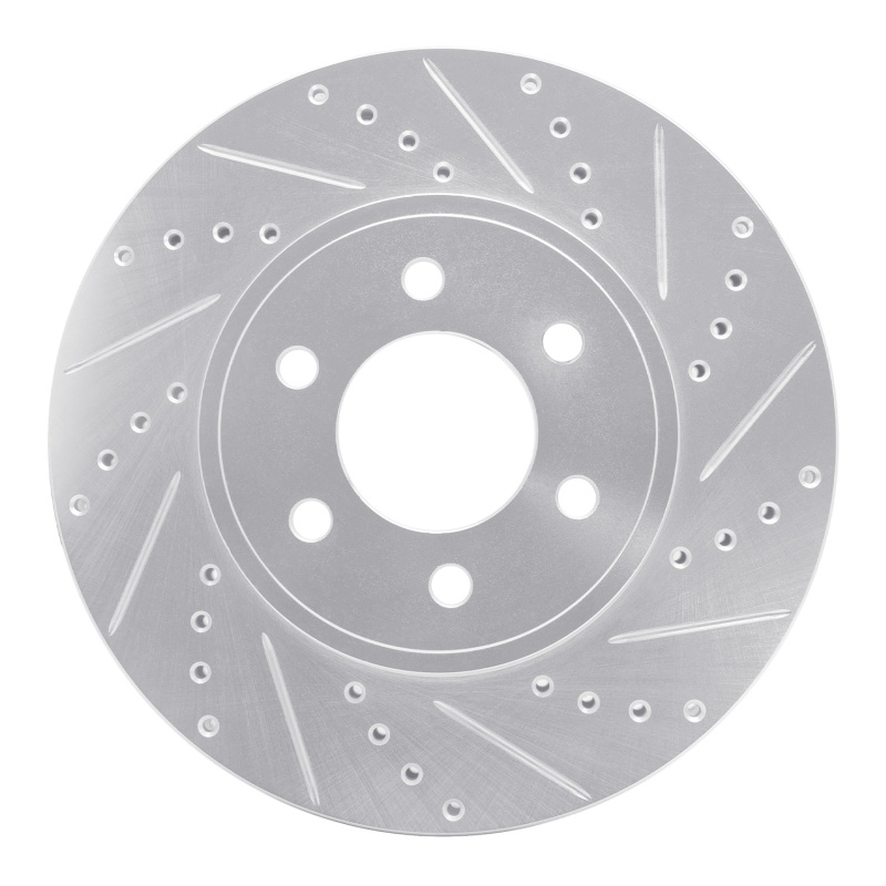R1 03-03 Dodge Durango Front Right Drilled & Slotted Silver Brake Rotor