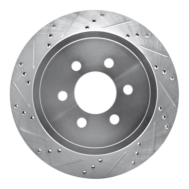 R1 03-03 Dodge Durango Rear Left Drilled & Slotted Silver Brake Rotor